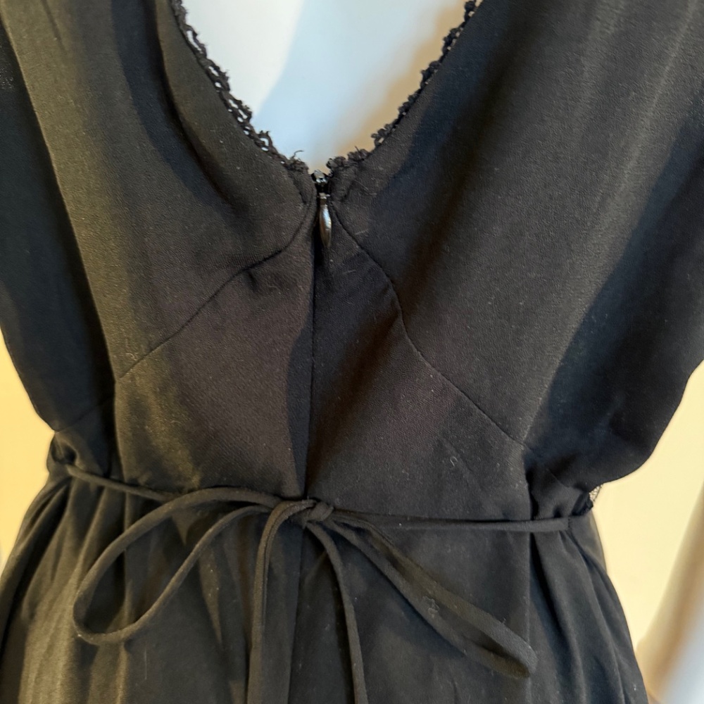 Wild Fable, Black, Long, Sleeveless, Lace, Back Tie, Large, Slip Dress, Target - Picture 5 of 5